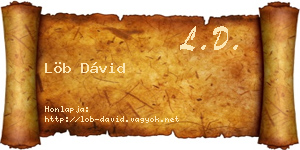 Löb Dávid névjegykártya